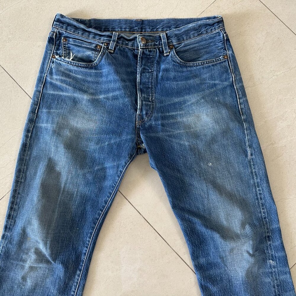 Levi's Vintage Clothing LVC 1947 501xx Selvedge Straight Leg Denim Jeans 33x31 - Picture 2 of 12